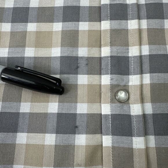 ELY Cattleman Western Pearl Snap‎ Shirt Large Plaid Silver Metallic Rodeo Cowboy - Picture 11 of 11